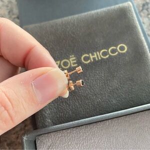 Zoe Chicco Black Diamond 14K Bezel Studs